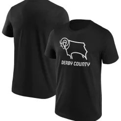 Football And Rugby Clothing*Derby County FC Mens Essential Logo T-Shirt in Black
