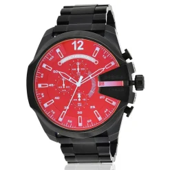 Jewellery-Watches*Diesel Mens Mega Chief Chronograph Black Stainless Steel Watch Dz4318 in Black