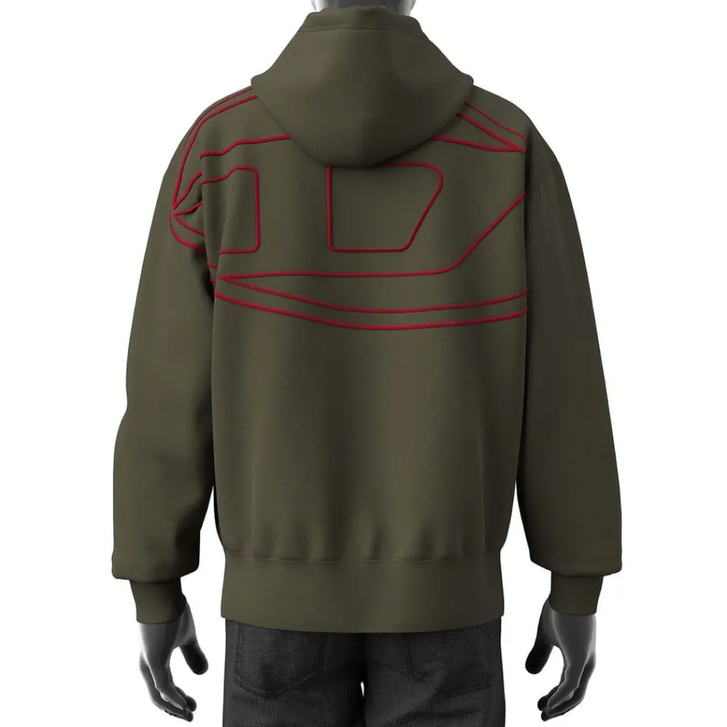 Hoodies*Diesel S-Macs-Hood-Megoval-D Hoodie in Green
