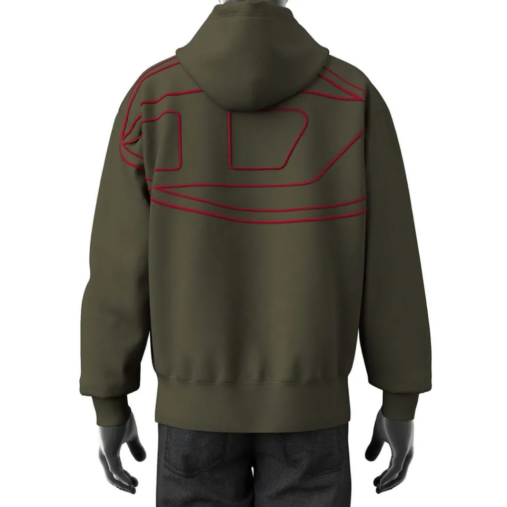 Hoodies*Diesel S-Macs-Hood-Megoval-D Hoodie in Green