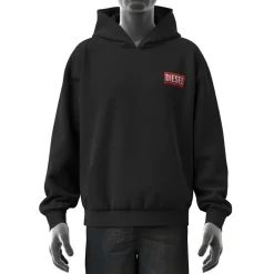 Sweatshirts*Diesel S-Nlabel-Hood-L1 Hoodie in Black