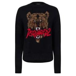 Knitwear*DSquared2 Bear Logo Knitted Jumper in Black