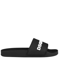 Beach Shoes*DSquared2 Logo 2.0 Sliders in Black