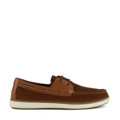 Shoes*Dune London Textured Flat Heel Boat Shoes in Brown