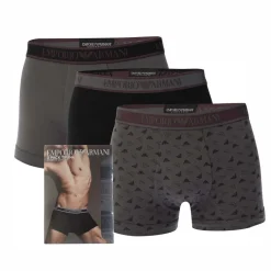 Underwear And Socks*Emporio Armani 3 Pack of Core Logo Trunks in Various
