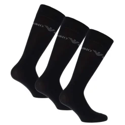 Underwear And Socks*Emporio Armani 3 Pack of Jacquard Logo Socks in Black