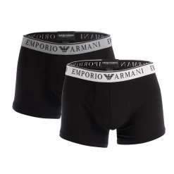 Underwear And Socks*Emporio Armani 2 Pack of Trunks in Black