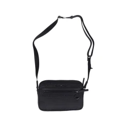 Bags*Emporio Armani Allover Lettering Shoulder Bag in Black
