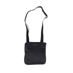 Bags*Emporio Armani Allover Lettering Messenger Bag in Black