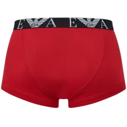 Underwear And Socks*Emporio Armani EA7 3 Pack Monogram Logo Trunks in Red