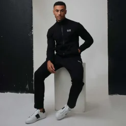 Tracksuits*Emporio Armani EA7 Full-Zip Tracksuit in Black