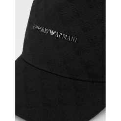 Caps-Hats*Emporio Armani EA7 Jacquard Baseball Cap in Black