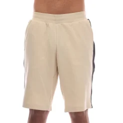Shorts*Emporio Armani EA7 Logo Series Cotton-Blend Bermuda Shorts in Beige