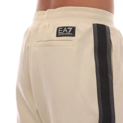 Shorts*Emporio Armani EA7 Logo Series Cotton-Blend Bermuda Shorts in Beige