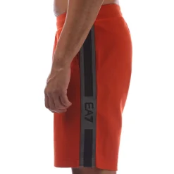 Shorts*Emporio Armani EA7 Logo Series Cotton-Blend Bermuda Shorts in Orange