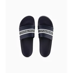 Beach Shoes*Emporio Armani EA7 Logo Sliders in Blue