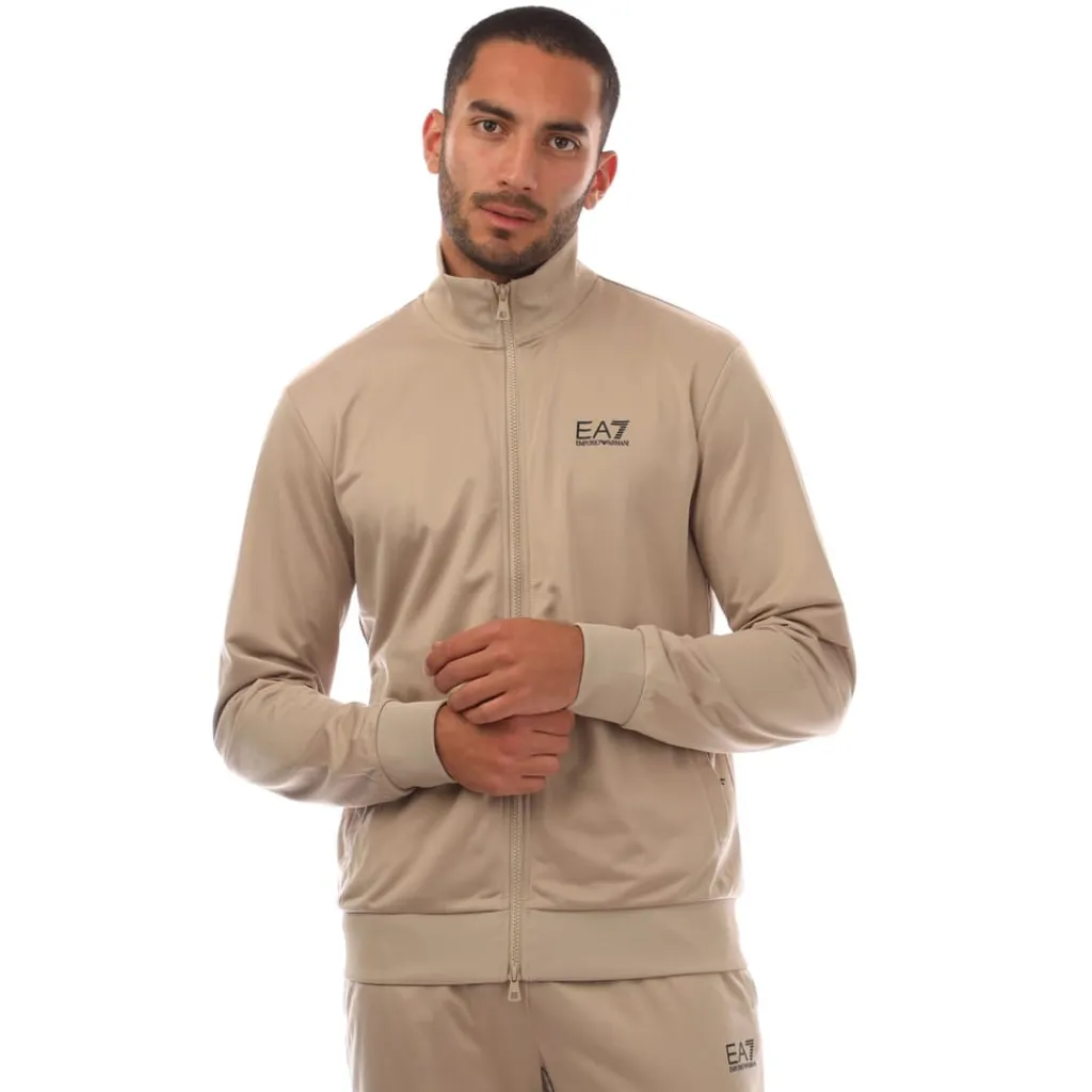 Tracksuits*Emporio Armani EA7 Logo Tracksuit in Beige