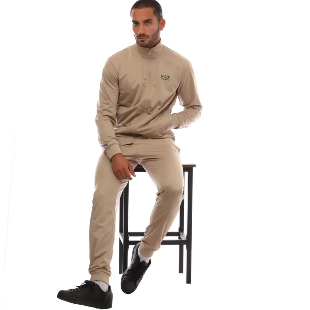 Tracksuits*Emporio Armani EA7 Logo Tracksuit in Beige