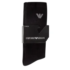 Underwear And Socks*Emporio Armani EA7 Pack Crew Logo Socks in Black