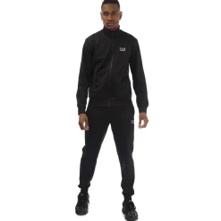 Tracksuits*Emporio Armani EA7 Recycled Technical-Fabric Core Identity Tracksuit in Black