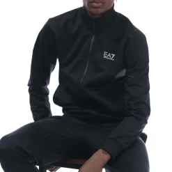 Tracksuits*Emporio Armani EA7 Recycled Technical-Fabric Core Identity Tracksuit in Black