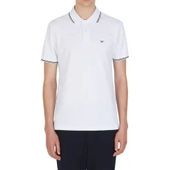 Polo Shirts*Emporio Armani EA7 Regular Tipped Polo Shirt in White