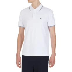 Polo Shirts*Emporio Armani EA7 Regular Tipped Polo Shirt in White