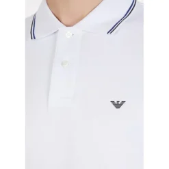 Polo Shirts*Emporio Armani EA7 Regular Tipped Polo Shirt in White