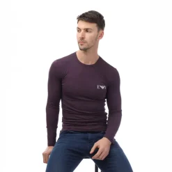 T-Shirts And Vests|Underwear And Socks*Emporio Armani Loungewear Fitted Mock Neck Top in Navy