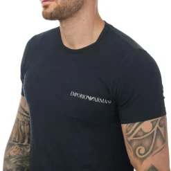 Underwear And Socks|T-Shirts And Vests*Emporio Armani Mens 2 Pack Lounge Crew Neck T-Shirt in Navy Red