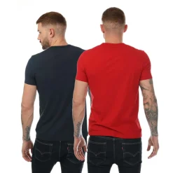 T-Shirts And Vests|Underwear And Socks*Emporio Armani Mens 2 Pack Underwear Logo T-Shirt in Red navy