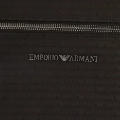 Bags*Emporio Armani Nylon Allover Jacquard Logo Shoulder Bag in Black