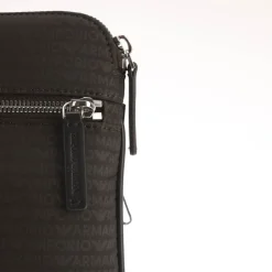 Bags*Emporio Armani Nylon Allover Jacquard Logo Shoulder Bag in Black