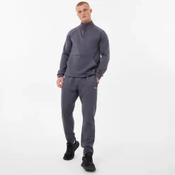 Fitness And Gymwear*Everlast Mens Quarter Zip Track Jacket in Grey