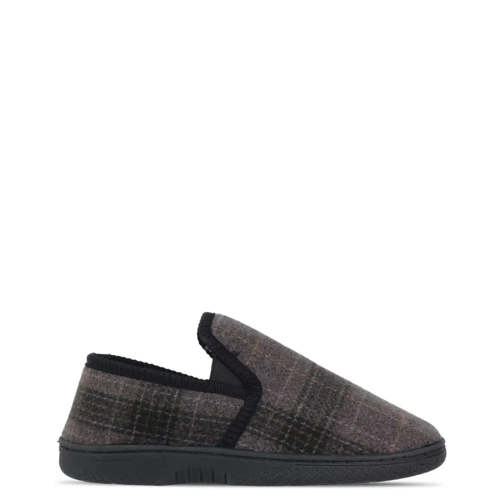 Slippers*Fabric Check Slipper Sn54 in Grey