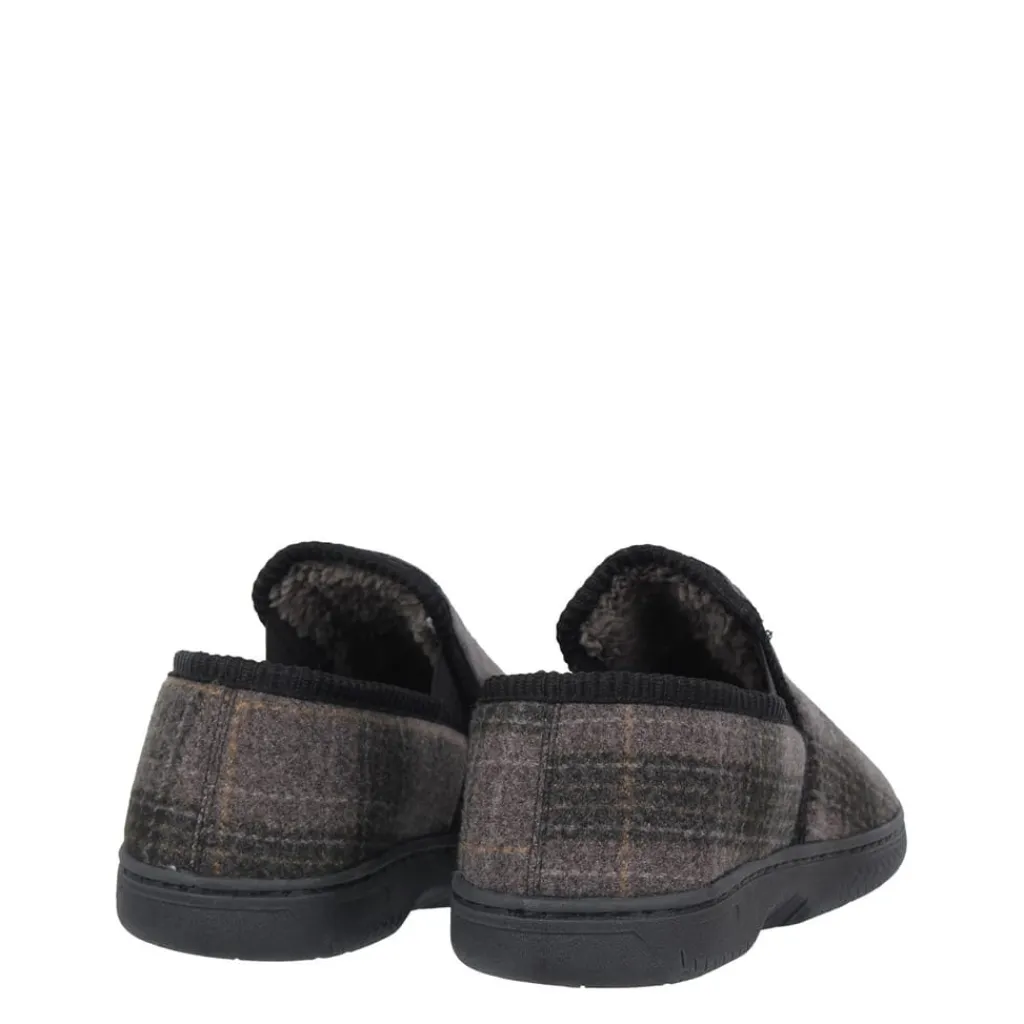Slippers*Fabric Check Slipper Sn54 in Grey
