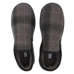 Slippers*Fabric Check Slipper Sn54 in Grey