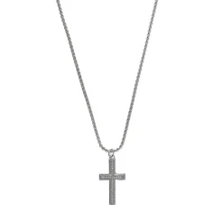 Jewellery-Watches*Fabric Cross Necklace in Silver