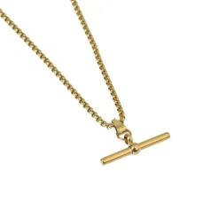 Jewellery-Watches*Fabric T Bar Chain Necklace in Gold