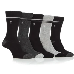 Underwear And Socks*Farah 5 Pack Bamboo Socks Mens in Black