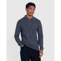 Polo Shirts*Farah Blns Ls Polo in Grey