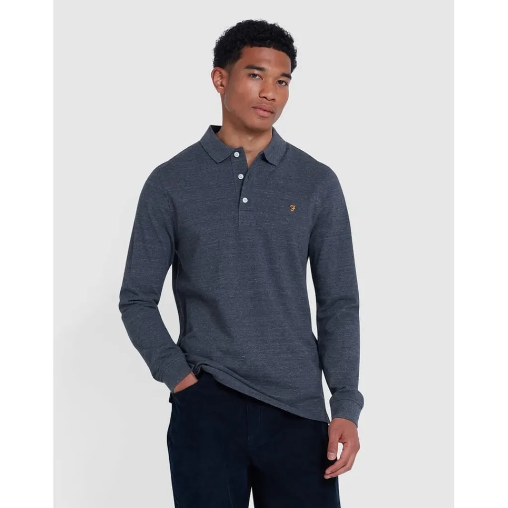 Polo Shirts*Farah Blns Ls Polo in Grey