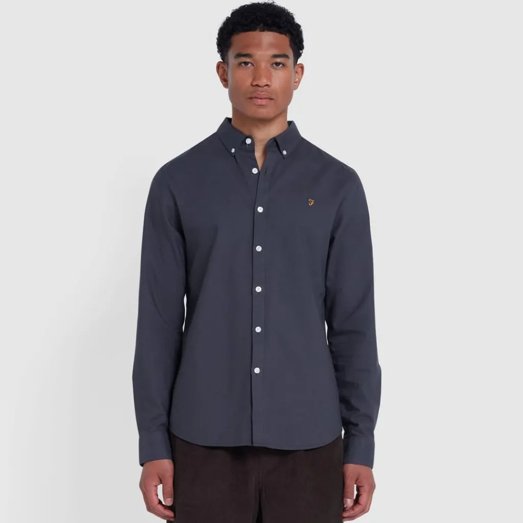 Shirts*Farah Brewer Slim-Fit Shirt in Charcoal
