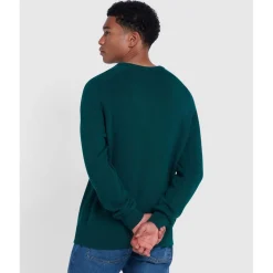 Knitwear*Farah Kingsbury Crewneck Sweater in Green