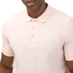 Polo Shirts*Farah Mens Cove Organic Modern Fit Polo Shirt in Rose