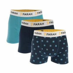Gifts*Farah Mens Dappos 3 Pack Boxer Shorts in Navy