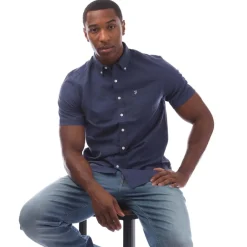 Shirts*Farah Mens Drayton Short Sleeve Shirt in Midnight