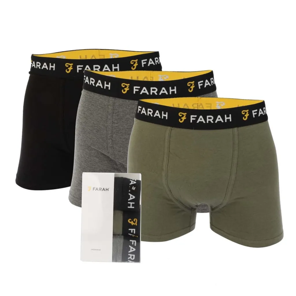 Gifts|Underwear And Socks*Farah Mens Karlos 3 Pack Boxer Shorts in Multi colour
