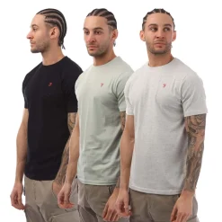 T-Shirts And Vests*Farah Mens Laven 3 Pack T-Shirts in Multi colour