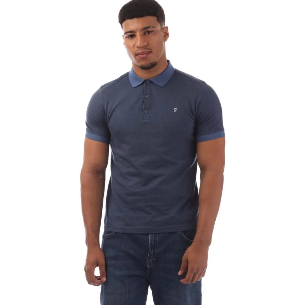 Polo Shirts*Farah Mens Stafford Polo Shirt in Blue